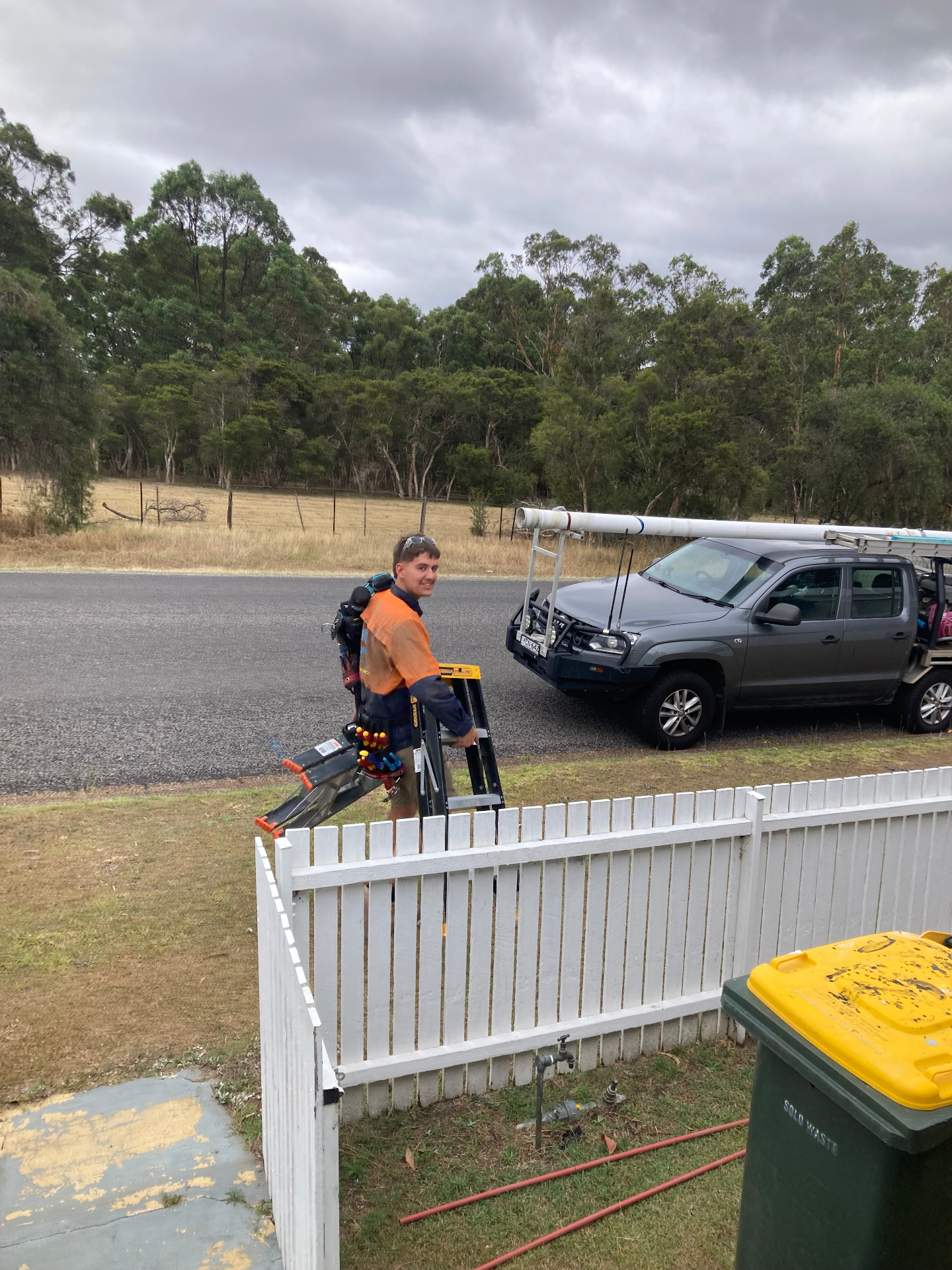 Josh from All Field Electrical on the job